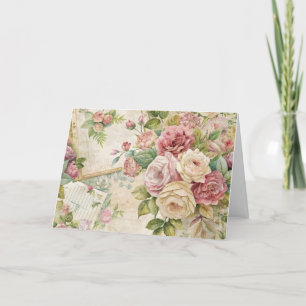 Ephemera Geïnspireerde Bloemen Kaart