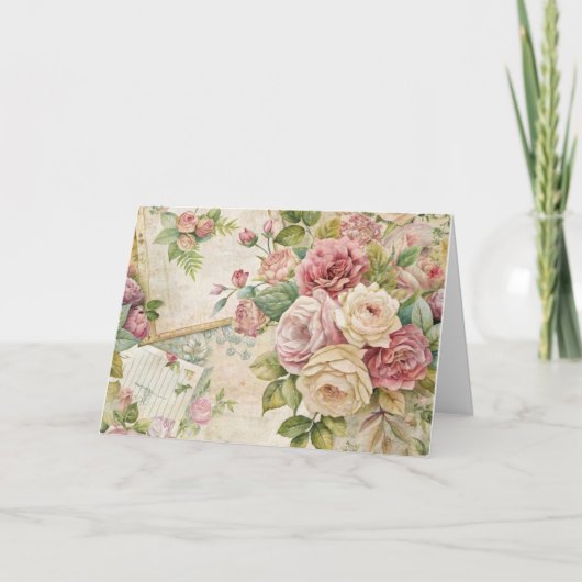 Ephemera Geïnspireerde Bloemen Kaart (Voorkant)