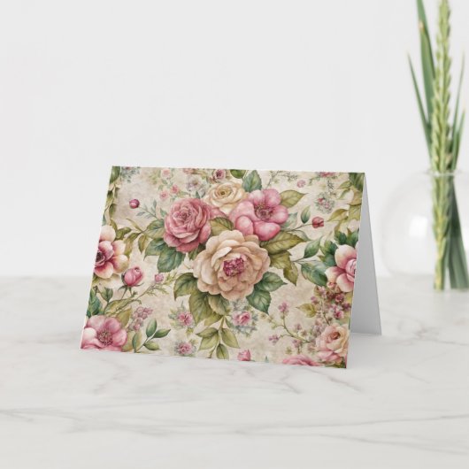   Ephemera Geïnspireerde Bloemen Kaart (Voorkant)