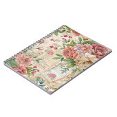 Ephemera  geïnspireerde  roze bloemen notitieboek (Linkerzijde)