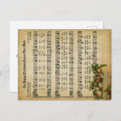 Ephemera Holly Berry Het kerstkarolscript Feestdagenkaart (Voorkant / Achterkant)