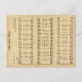 Ephemera " Ik zag drie schepen kerstkarol Feestdagenkaart