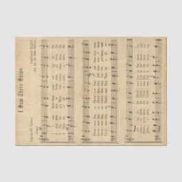 Ephemera " Ik zag drie schepen kerstkarol Tissuepapier