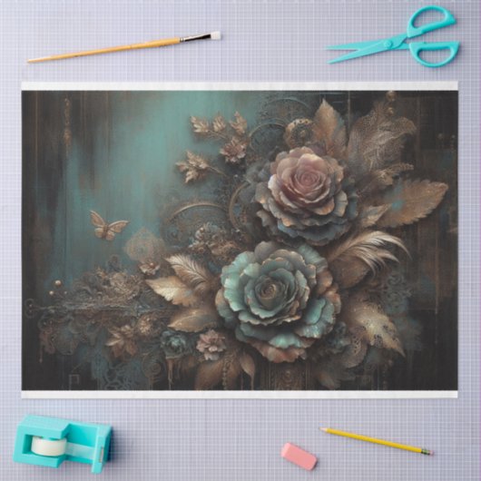 Ephemera Kant Vlinder, Rozen, Bloemen Decoupage Tissuepapier (Craft)