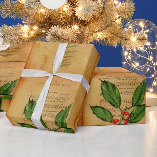  Ephemera-kerstlied A Babe wordt geboren Cadeaupapier (Feestdagen)