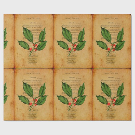 Ephemera-kerstlied A Babe wordt geboren Cadeaupapier (Vlak)