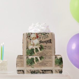 Ephemera Kerstmis Nieuwjaar Souvenir Poster Cadeaupapier