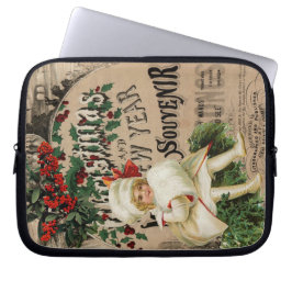 Ephemera Kerstmis Nieuwjaar Souvenir Poster Laptop Sleeve
