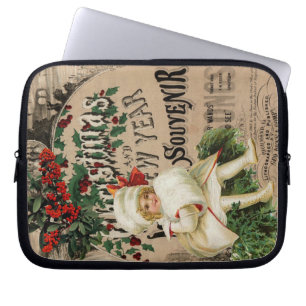 Ephemera Kerstmis Nieuwjaar Souvenir Poster Laptop Sleeve