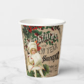 Ephemera Kerstmis Nieuwjaar Souvenir Poster Papieren Bekers (Achterkant)