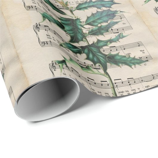  Ephemera Kerstmis Song Jingle Bell Green Cadeaupapier (Rol Hoek)