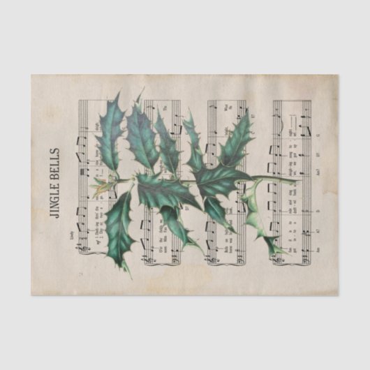 Ephemera Kerstmis Song Jingle Bell Ontkoppeling Tissuepapier (Voorkant)