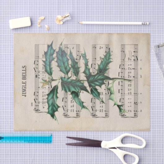 Ephemera Kerstmis Song Jingle Bell Ontkoppeling Tissuepapier (Craft)