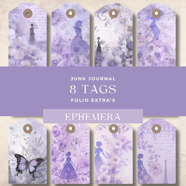 Ephemera Labels Decoupage Scrapboek Junk Journal (Ephemera Tags Perfect for Scrapbooking Junk Journal and Card Making and Paper Crafts)