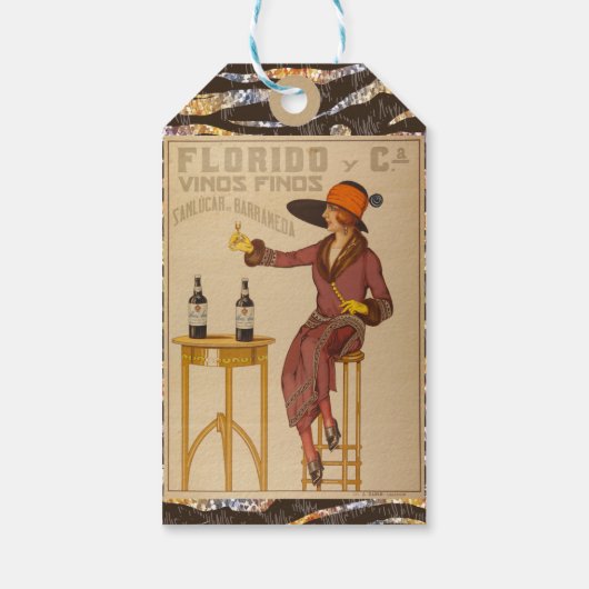  Ephemera Lady Wine Toast Gift Label Cadeaulabel (Achterkant)