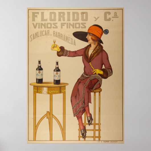 Ephemera Lady Wine Toast Poster (Voorkant)