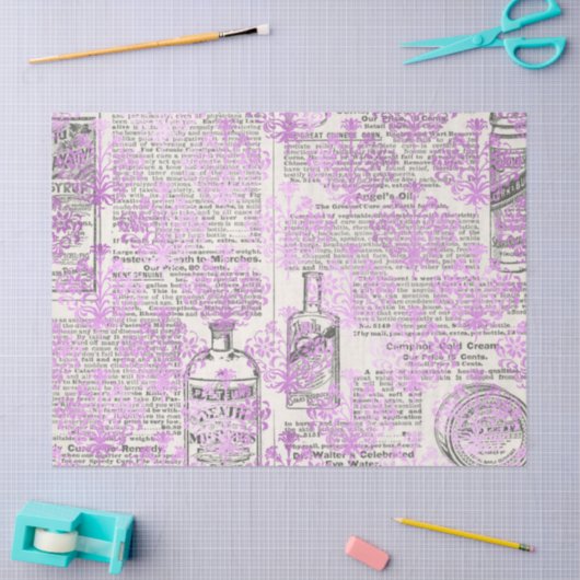 Ephemera Lavendar Papierserie Design 12 Tissuepapier (Craft)