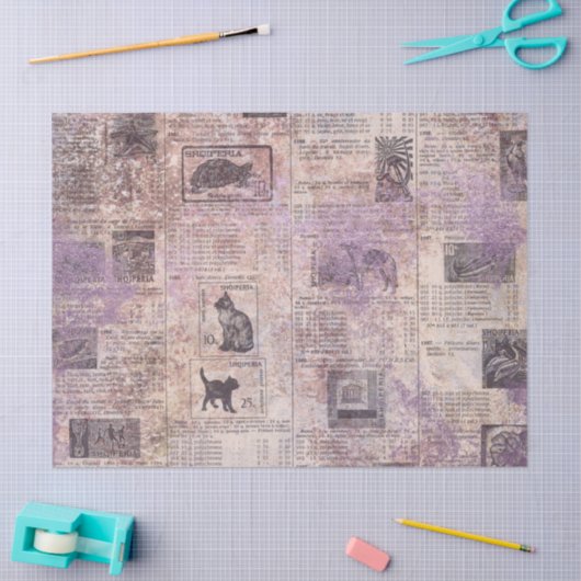 Ephemera Lavendar Papierserie Design 15 Tissuepapier (Craft)
