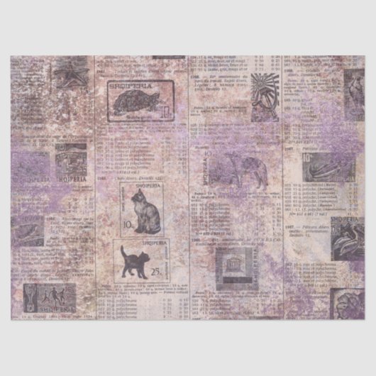 Ephemera Lavendar Papierserie Design 15 Tissuepapier (Voorkant)