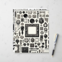  Ephemera Line Art Cut en Collage Papier