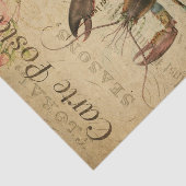 Ephemera Lobster Schilderroze rozen ontkoppeling Tissuepapier (Detail)