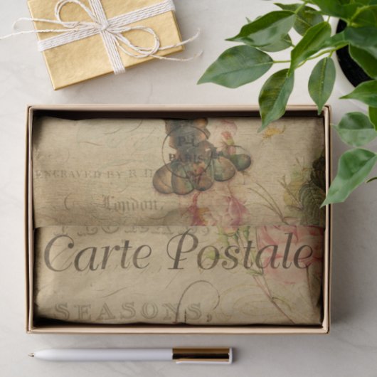 Ephemera Lobster Schilderroze rozen ontkoppeling Tissuepapier (Geschenk)