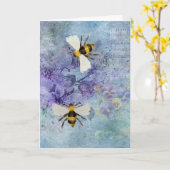 Ephemera met bijen Moederdag Kaart (Gele Bloem)