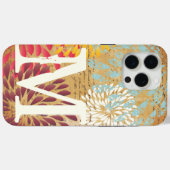 Ephemera Modern Bloed Monogram Case-Mate iPhone Case (Achterkant (horizontaal))