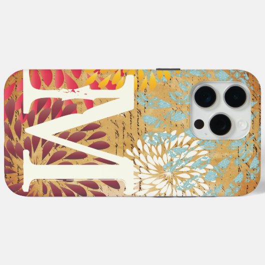 Ephemera Modern Bloed Monogram Case-Mate iPhone Case (Achterkant (horizontaal))