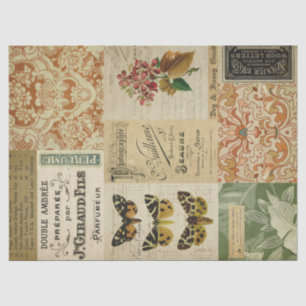 Ephemera Moths and Floral Decoupage Tissuepapier