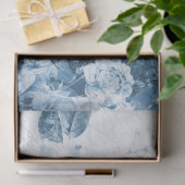 ephemera-ontkoppeling met blauwe en witte Floral Tissuepapier (Geschenk)
