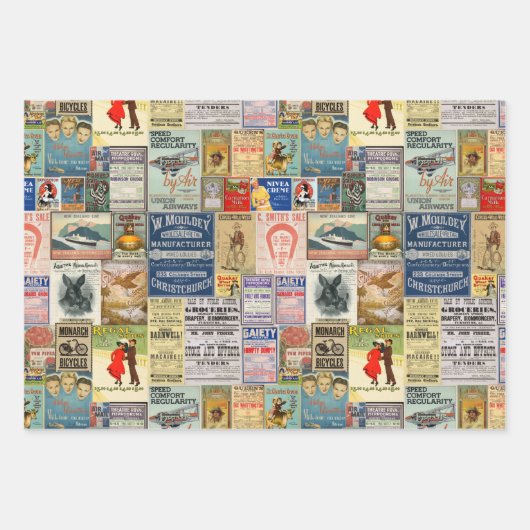 Ephemera  ontkoppelpapier of Collage papier Inpakpapier Vel (Voorkant 3)