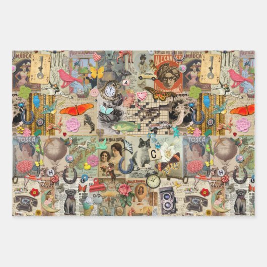 Ephemera ontkoppelpapier of Collage papier Inpakpapier Vel (Voorkant 2)