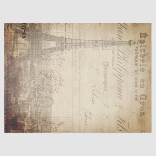 Ephemera-ontkoppelpapier voor Eiffeltoren Tissuepapier (Voorkant)