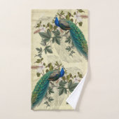 Ephemera Peacock Hibiscus Elegant gele Vintage Bad Handdoek (Handdoek)