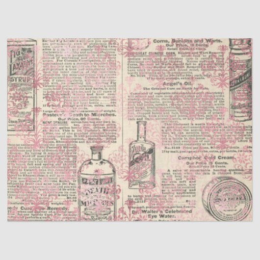 Ephemera Pink Paper Series Design 20 Tissuepapier (Voorkant)