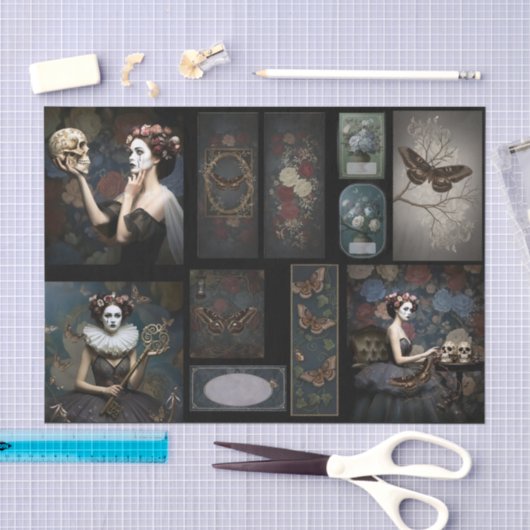 Ephemera Poetic Gothic Motifs Tissuepapier (Craft)