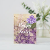 Ephemera Purple Flowers Pasen Briefkaart (Staand voorkant)