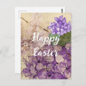 Ephemera Purple Flowers Pasen Briefkaart (Voorkant / Achterkant)