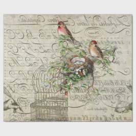 Ephemera Red Bird Decoupage 60lb papier