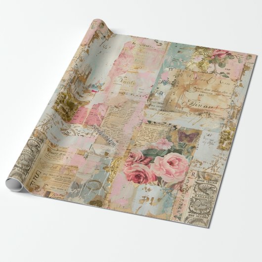  Ephemera: Roos Dromen Cadeaupapier (Uitgerold)