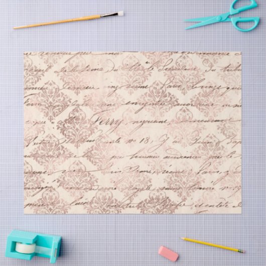 Ephemera Roos Gouden Document Reeksontwerp 12 Tissuepapier (Craft)