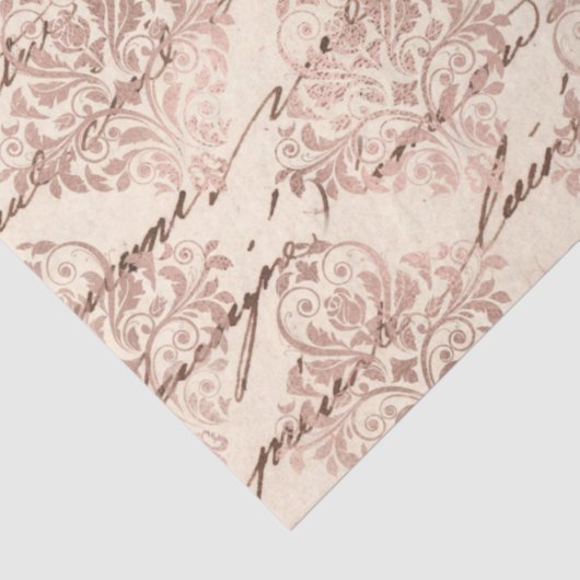 Ephemera Roos Gouden Document Reeksontwerp 12 Tissuepapier (Detail)