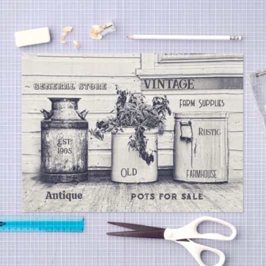  Ephemera Rustic Land Jugs Tissuepapier (Craft)