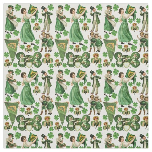 Ephemera Saint Patricks Day Collage Art Stof (Swatch)