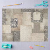  Ephemera Script Floral Black Tan-ontkoppeling Tissuepapier (Craft)