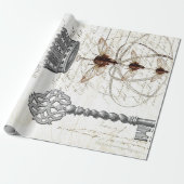 Ephemera Script Wrapping Paper Cadeaupapier (Uitgerold)