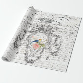 Ephemera Script Wrapping Paper Cadeaupapier (Uitgerold)