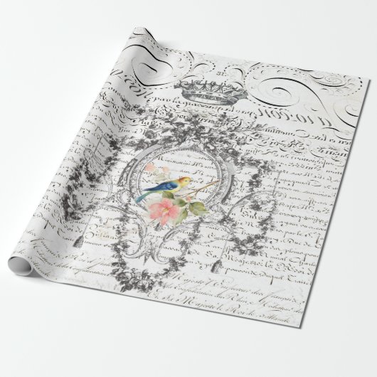 Ephemera Script Wrapping Paper Cadeaupapier (Uitgerold)