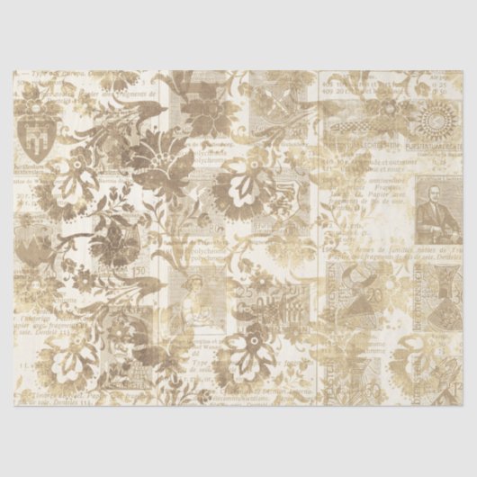Ephemera Sepia Paper Series Design 3 Tissuepapier (Voorkant)